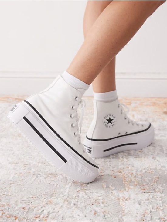 Converse Shoes - Converse Chuck Taylor All Star Lift Hi Double Stack sneakers in white